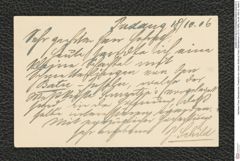 Nachlass Franz Steindachner, Postkarte von Johann Schild an Franz Steindachner (18.10.1906), Inv.Nr. 449.12, Seite 2